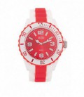Reloj Micro señora correa silicona Blanca-Roja - 213014